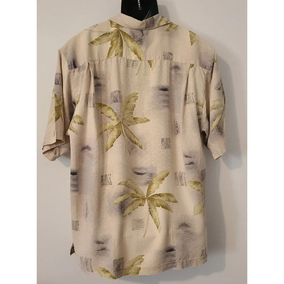 MEN'S VINTAGE TOMMY BAHAMA SILK JAQUARD SHIRT PALM TREES SZ MED - Picture 4 of 8